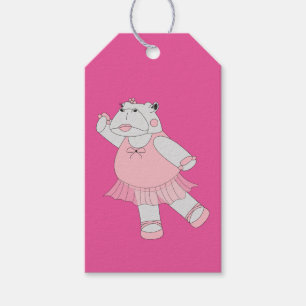 illusima Ballerina Hippo Pink Gift Tags