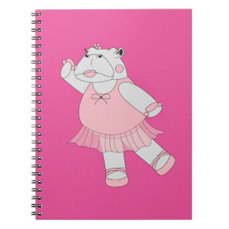 illusima Ballerina Hippo Pink Notebook