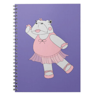 illusima Ballerina Hippo Purple Notebook