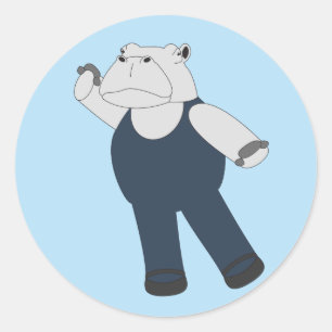 illusima Ballet Hippo Classic Round Sticker