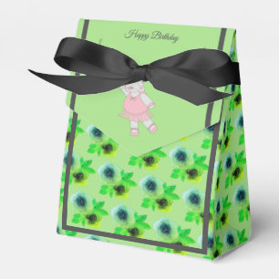 illusima Ballet Hippo Lime Flowers Birthday Gift/ Favour Box