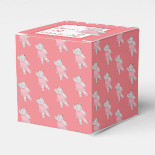 illusima Ballet Hippo Pattern Peach Birthday Party Favour Box