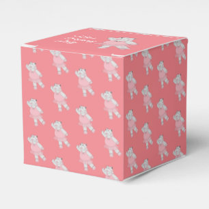 illusima Ballet Hippo Pattern Peach Birthday Party Favour Box