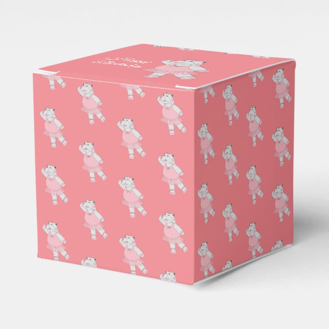 illusima Ballet Hippo Peach Birthday Gift Box/ Favour Box (Front Side)
