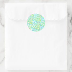illusima Blue, Green Confetti Party Classic Round Sticker