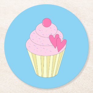 illusima Blue Round Paper Coaster