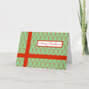 illusima Candycan Christmas Light Green Holiday Card