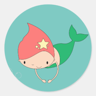 illusima Cotton Candy Mermaid Classic Round Sticker