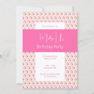 illusima Cupcake 1st Birthday Party Invitation