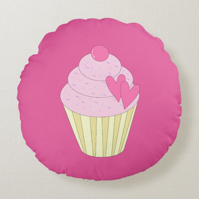 illusima Decorated Cupcake Round Cushion (Front)