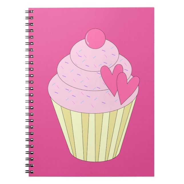illusima Decorated Cupcake Spiral Notebook (Front)