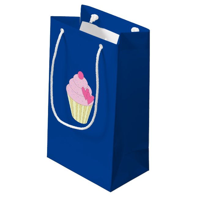 illusima Design Dark Blue Small Gift Bag (Back Angled)