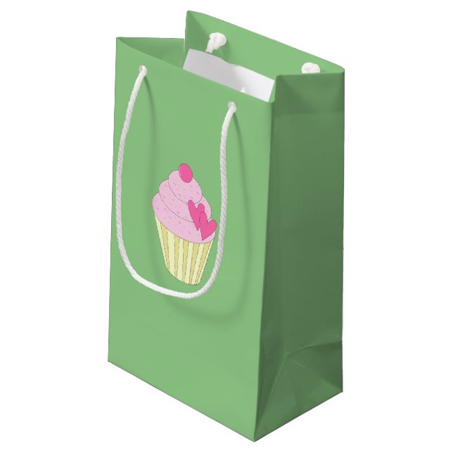 illusima Design Green Small Gift Bag (Back Angled)
