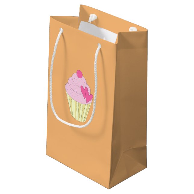 illusima Design Orange Small Gift Bag (Back Angled)