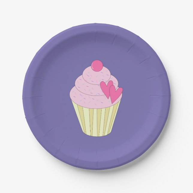 illusima Design Purple Paper Plate (Front)