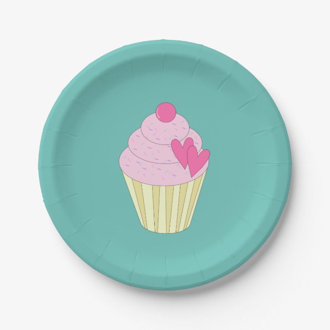 illusima Design Turquoise Paper Plate (Front)