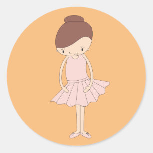 illusima Isabella Ballerina Orange Classic Round Sticker