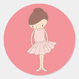 illusima Isabella Ballerina Peach Classic Round Sticker
