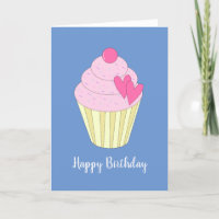 illusima Love Heart Cupcake Blue Card