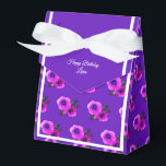illusima Purple Flower Pattern Birthday Gift/ Favour Box<br><div class="desc">illusima White Ribbon Purple Flowers Pattern Birthday Party Gift Box/ Favour Box. Perfect for a child's themed birthday party.</div>