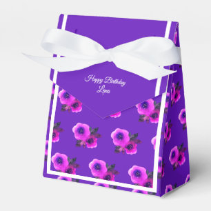 illusima Purple Flower Pattern Birthday Gift/ Favour Box