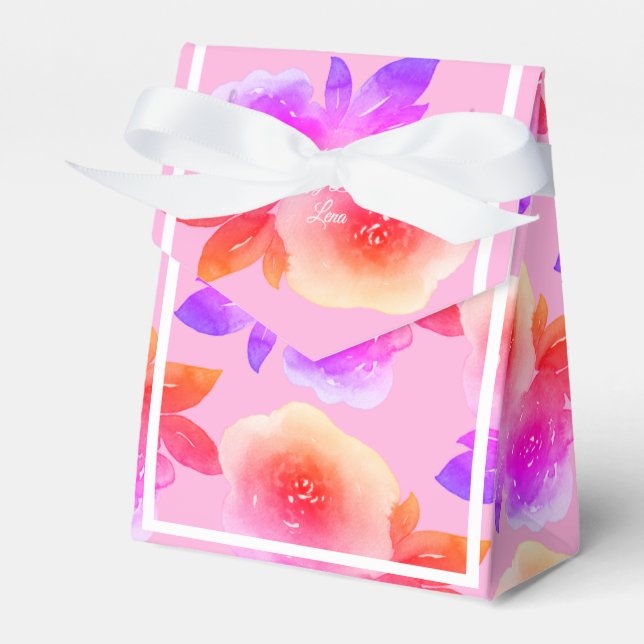illusima Rainbow Flower Pattern Birthday Gift/ Fav Favour Box (Front Side)
