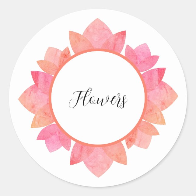 illusima Rainbow Gradient Lotus Flowers Classic Round Sticker (Front)