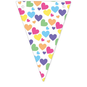 illusima Rainbow Love Hearts Party Bunting Flags