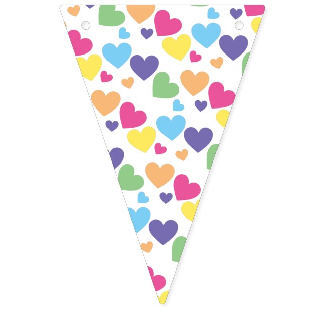 illusima Rainbow Love Hearts Party Bunting Flags (First Flag)