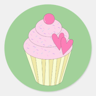illusima Strawberry Cupcake Green Sticker