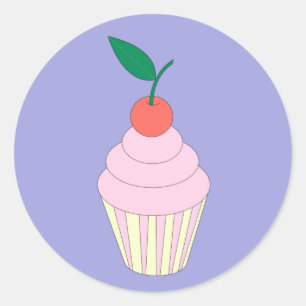 illusima Strawberry Cupcake with Cherry on Top Classic Round Sticker
