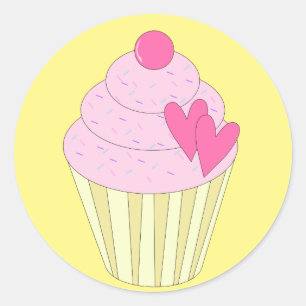 illusima Strawberry Cupcake Yellow Sticker