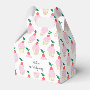 illusima Strawberry Frosting Cupcakes 1st Birthday Favour Box