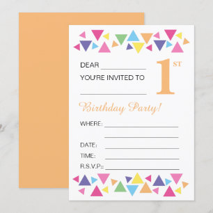 illusima Triangles, Orange Back, 1st Party Invitation
