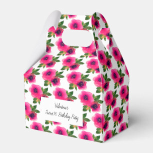 illusima Watercolour Pink Roses Sweet 16 Favour Box