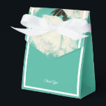 illusima White Peony Flowers Thank You Favour Box<br><div class="desc">illusima White Ribbon White Peonies Flowers Turquoise Thank You Gift Box/ Favour Box.</div>