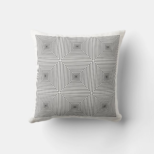 Illusion Art Minimalist Pillow – Modern Geometric  (Back)