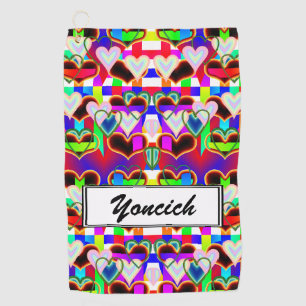 Illusion of the Hearts by Kenneth Yoncich Golf Towel