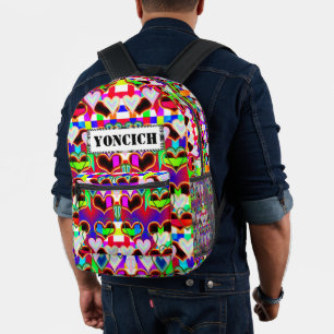 Illusion of the Hearts by Kenneth Yoncich Printed Backpack