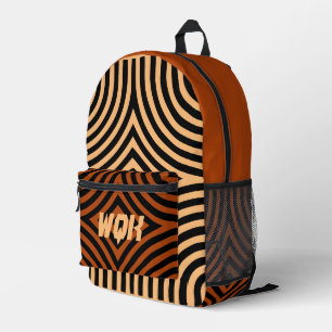 Illusion Peach & Marsala Custom Monogram Backpack