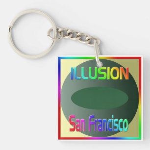 "ILLUSION San Francisco" Keychain! Key Ring
