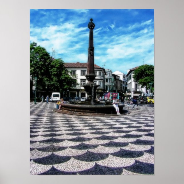 Illusion Tiles Art : Funchal, Madeira (Portugal) P Poster (Front)