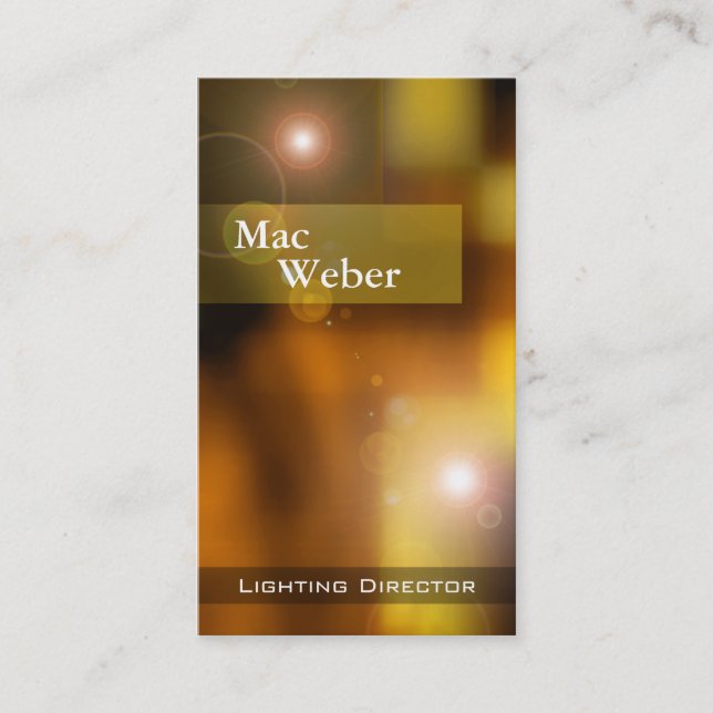 Illusions - Lighting Director Tech Lighting Design Business Card (Front)