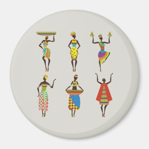 Illustrated African Women Magnet
