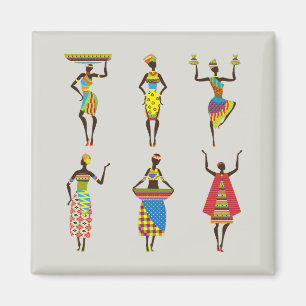 Illustrated African Women Magnet