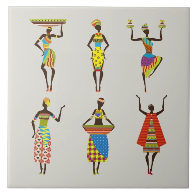 Illustrated African Women Tile (Front)