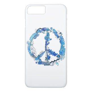 Illustrated Artsy Peace Sign Pen Art with Blue Case-Mate iPhone Case