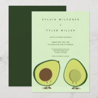 Illustrated Avocados Green Vertical Wedding