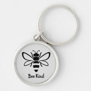 Illustrated bee key ring