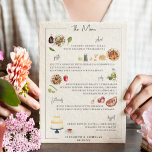 Illustrated Bespoke   Wedding Menu